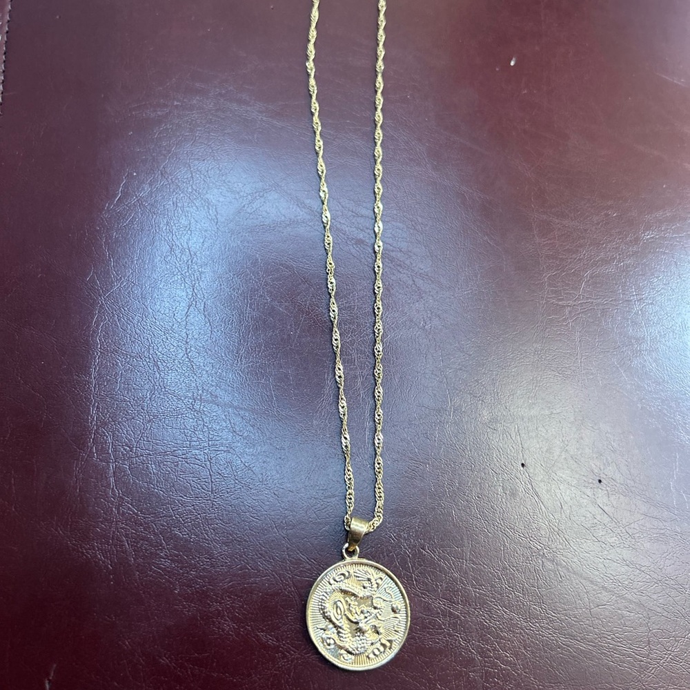 Gold Coin Pendant Necklace